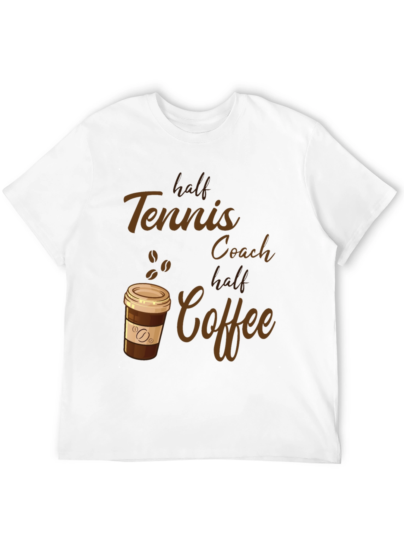 Half Tennis Coach Half Coffee Graphic Tee