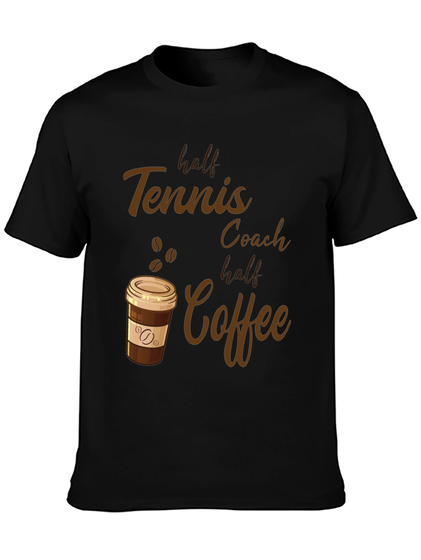 Half Tennis Coach Half Coffee Graphic Tee