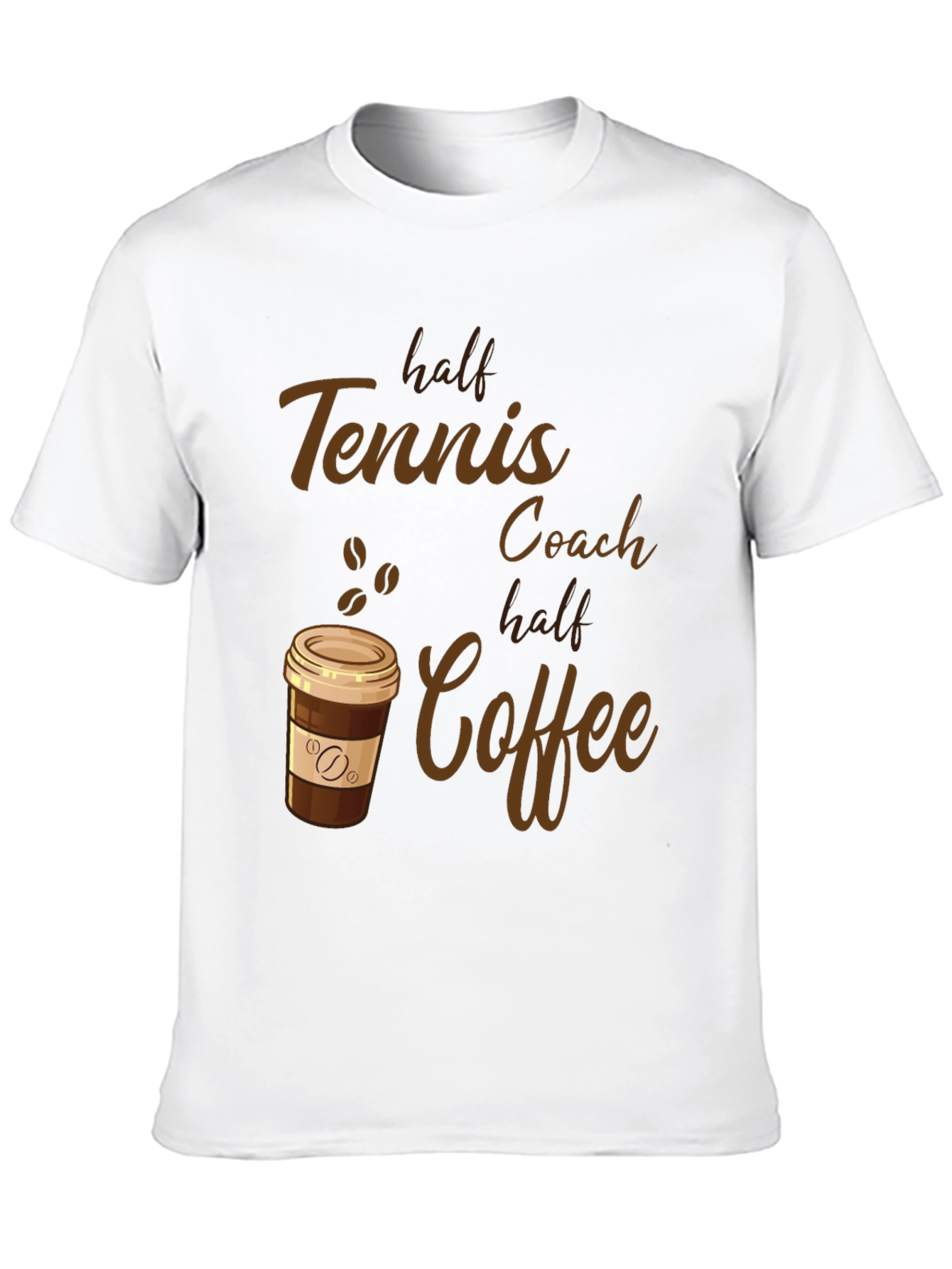 Half Tennis Coach Half Coffee Graphic Tee