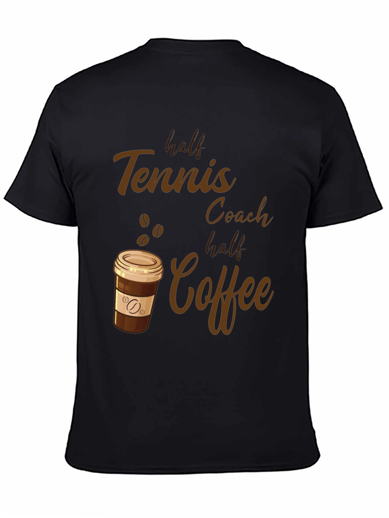 Half Tennis Coach Half Coffee Graphic Tee