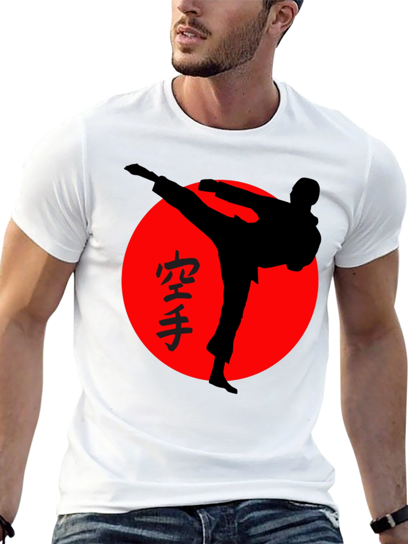 Karate Silhouette Graphic T-Shirt