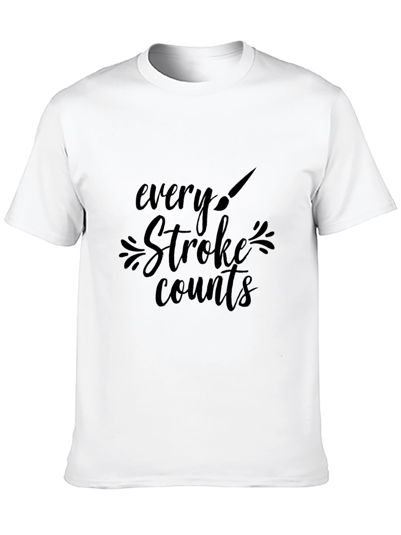 Every Stroke Counts Black Graphic Tee