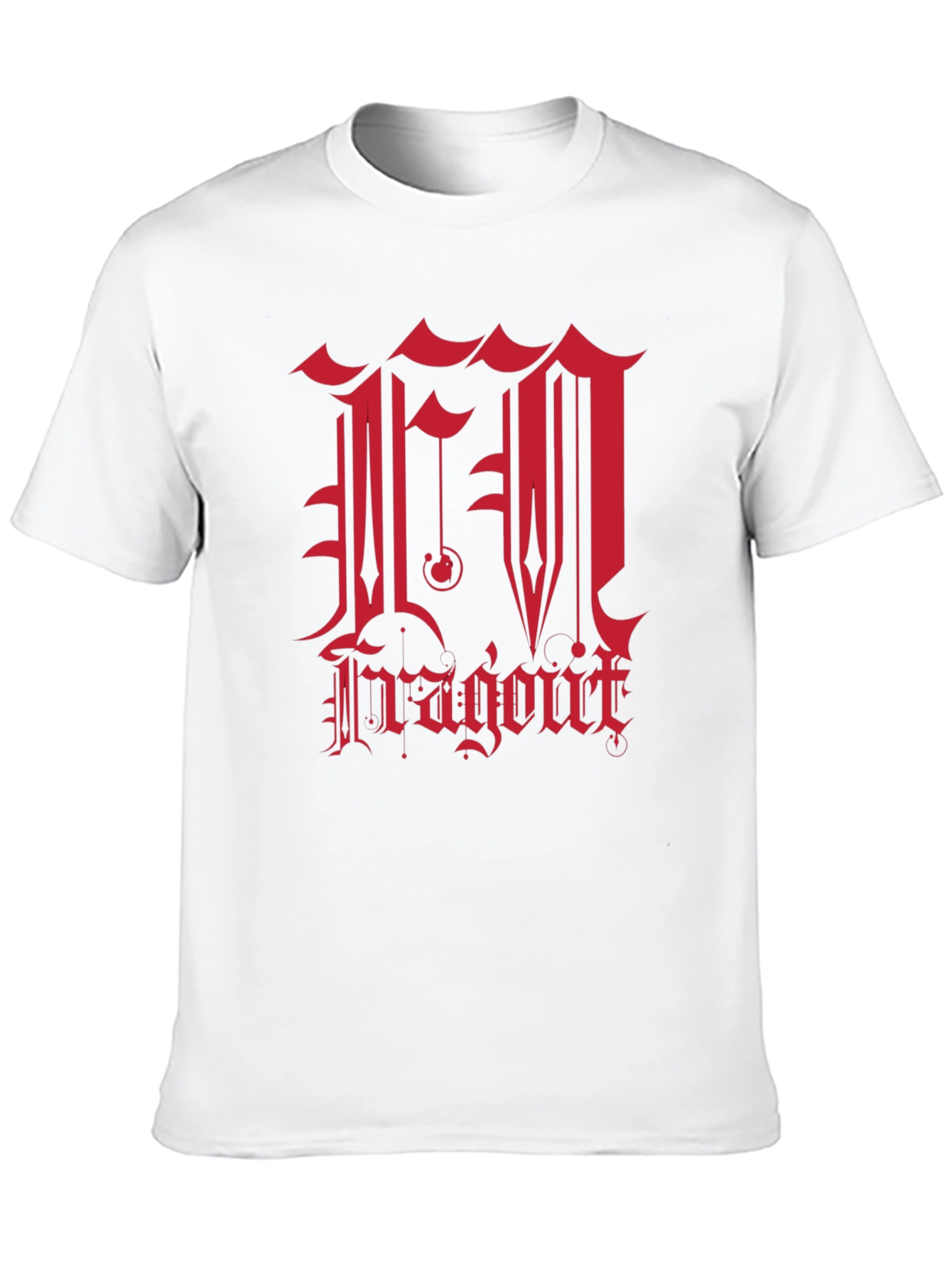 Edgy Black T-Shirt with Red Gothic Dragon Design