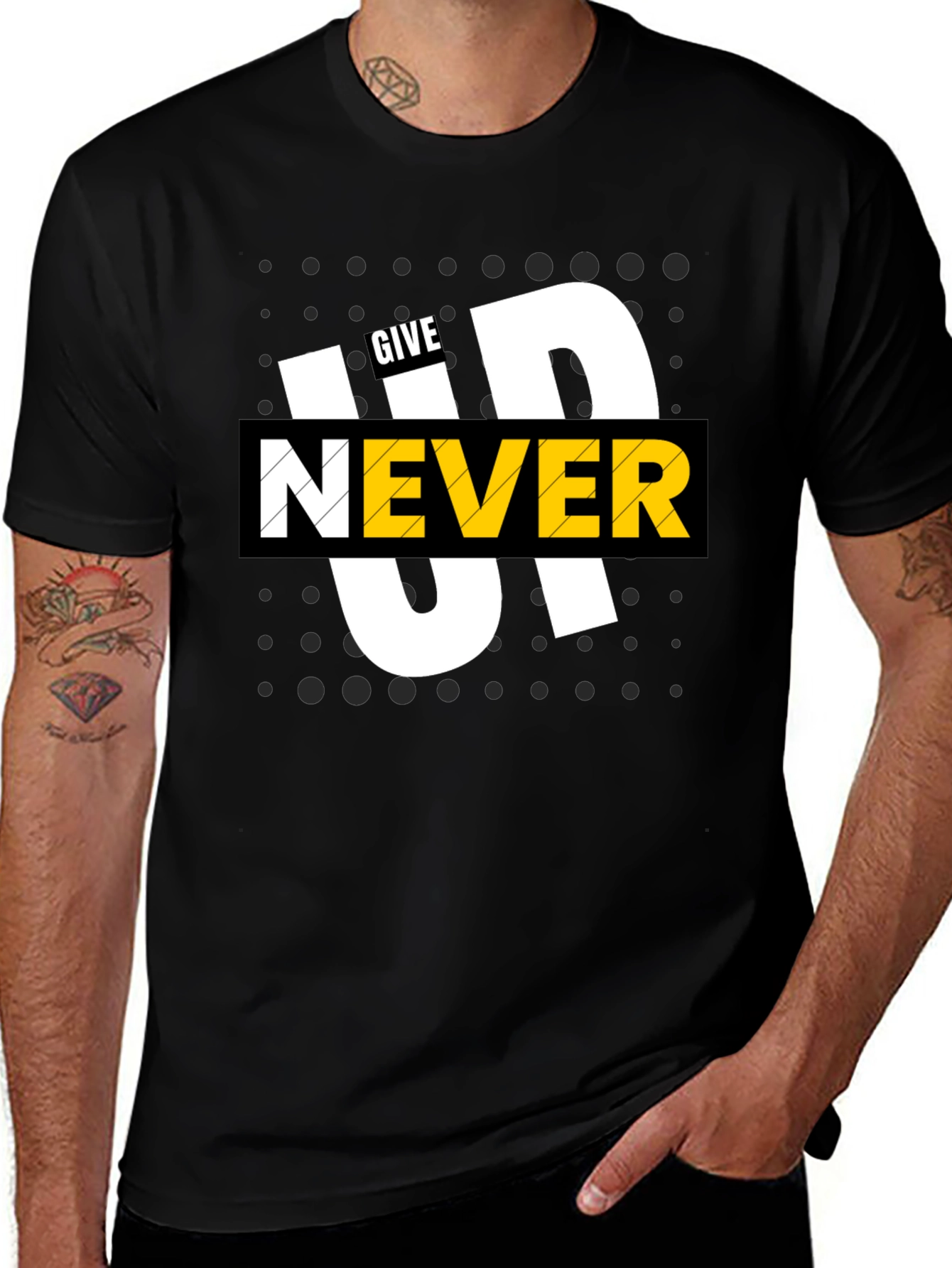Never Give Up Graphic Tee - Stylish and Motivational