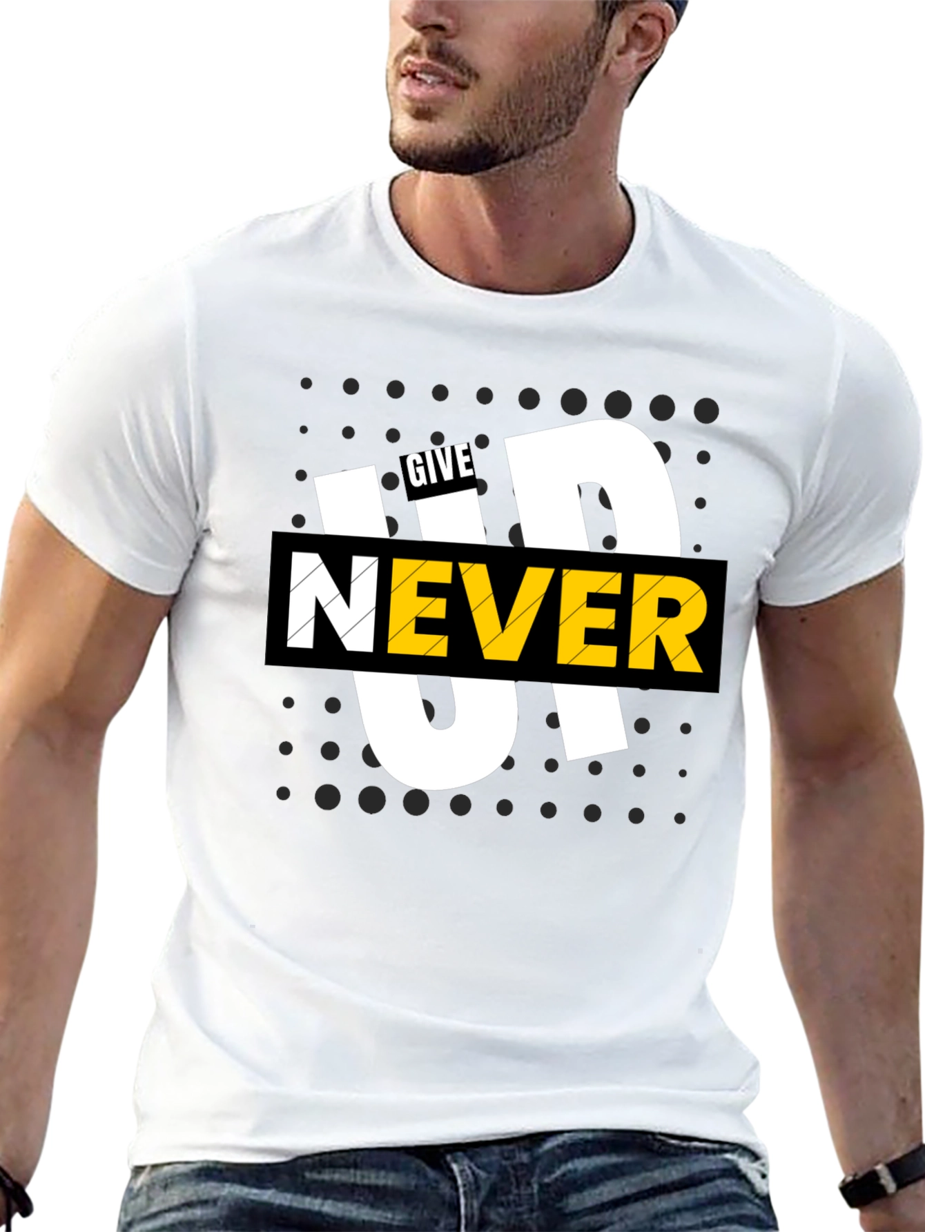 Never Give Up Graphic Tee - Stylish and Motivational
