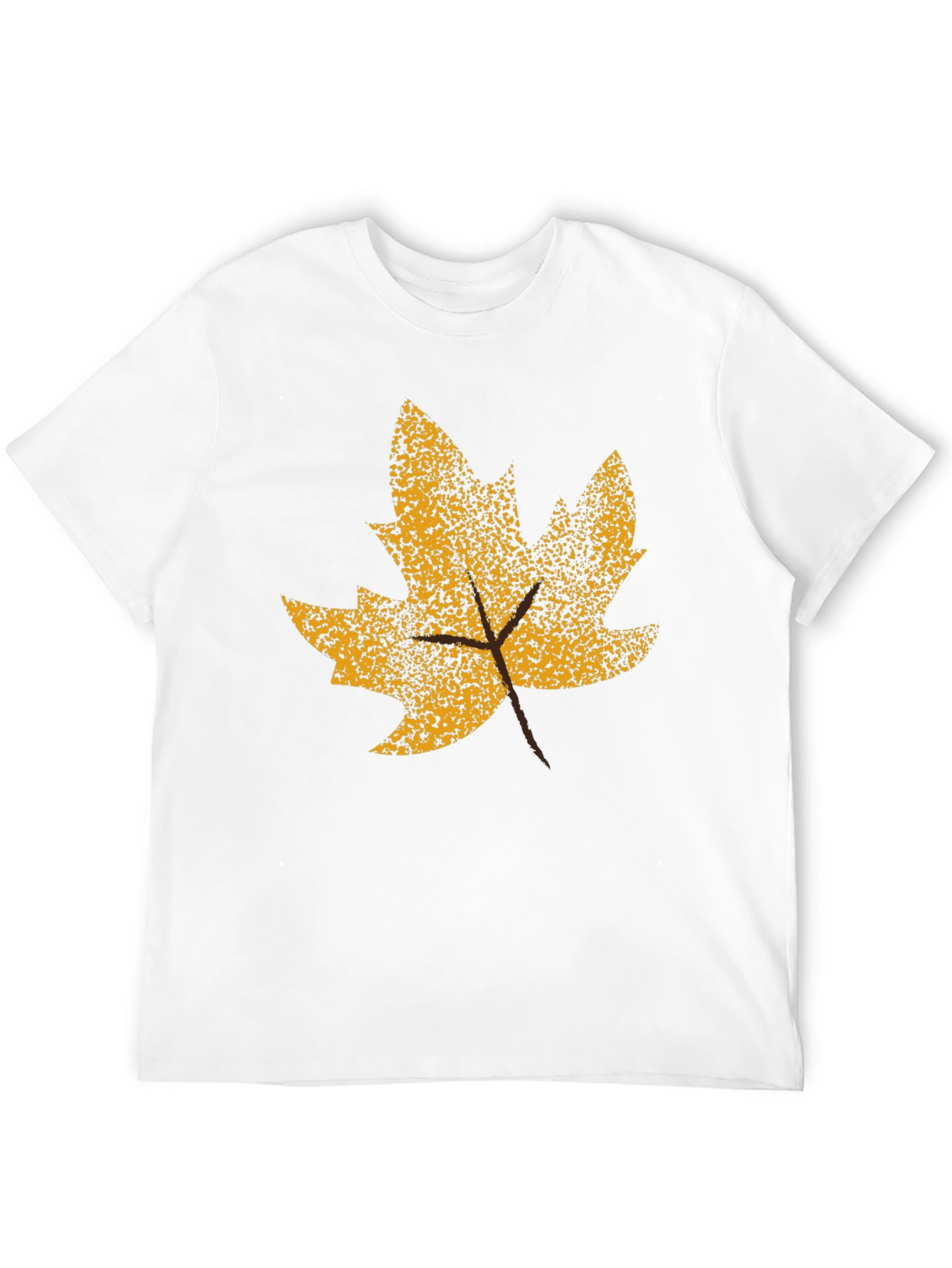 Fall Leaf Graphic Tee - Black Cotton T-Shirt