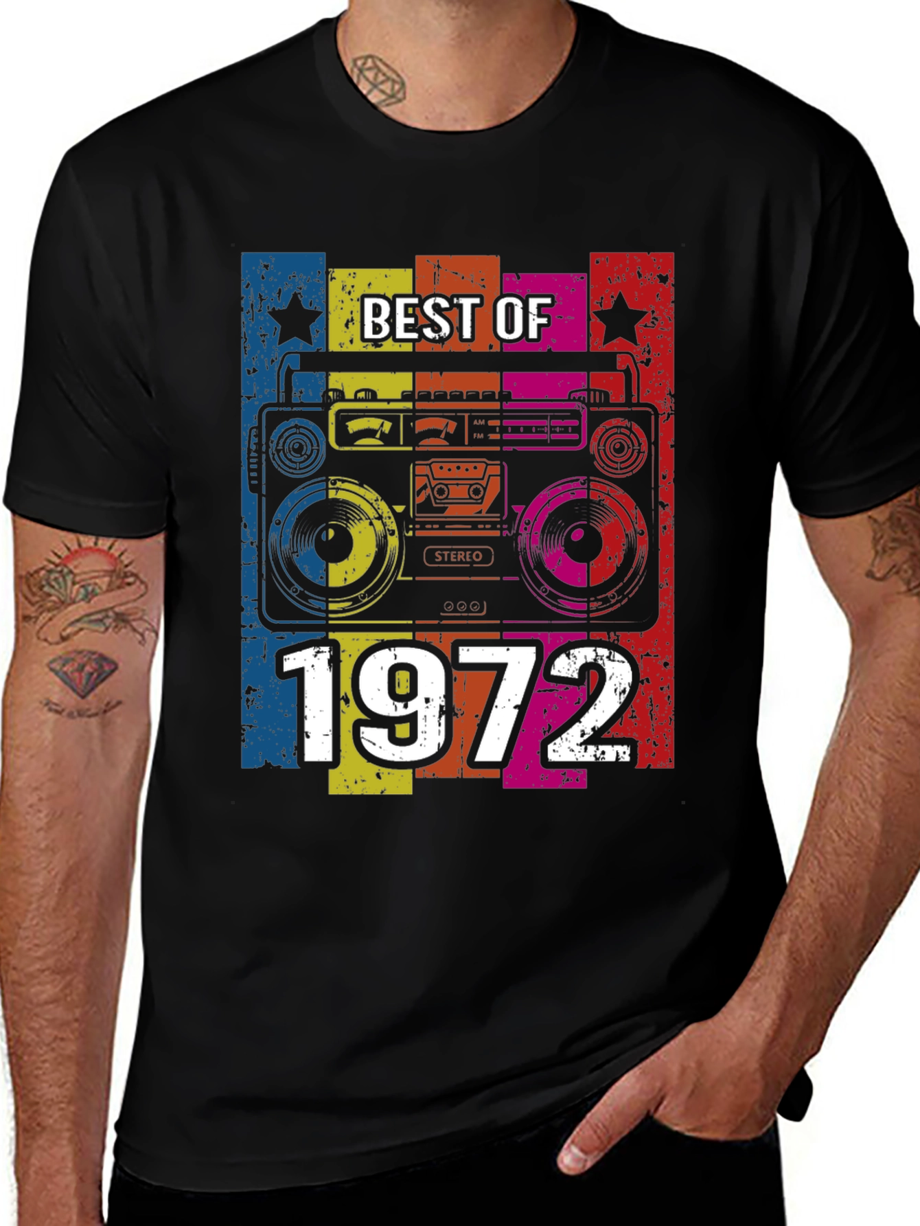 Best of 1972 Retro Boombox Graphic T-Shirt