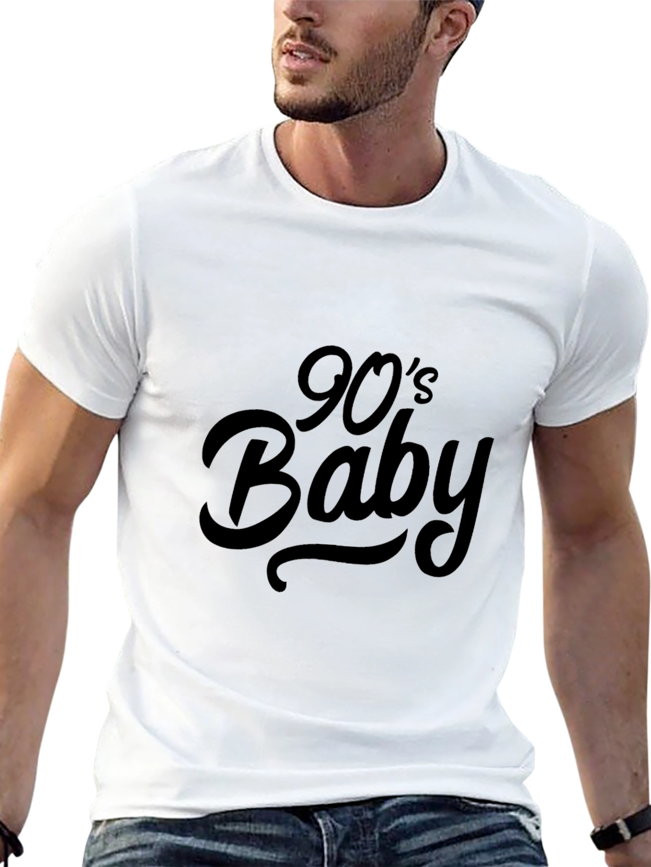 90s Baby Black Tee - Stylish Retro Design