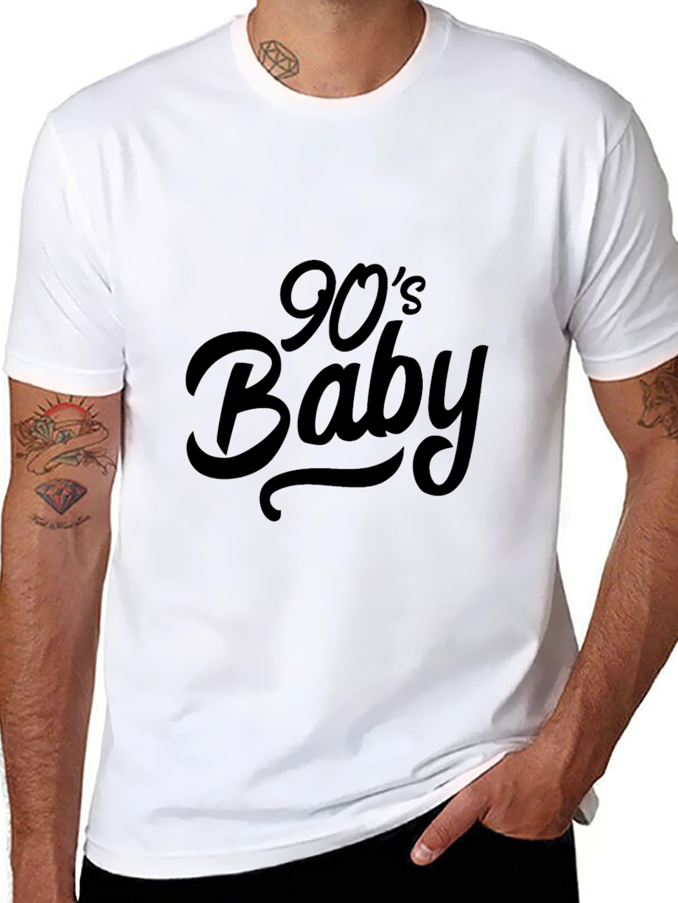 90s Baby Black Tee - Stylish Retro Design