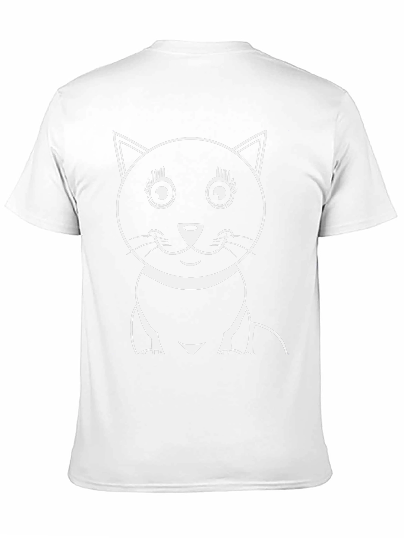 Cute Cat Graphic Tee - Black Cotton Blend T-Shirt