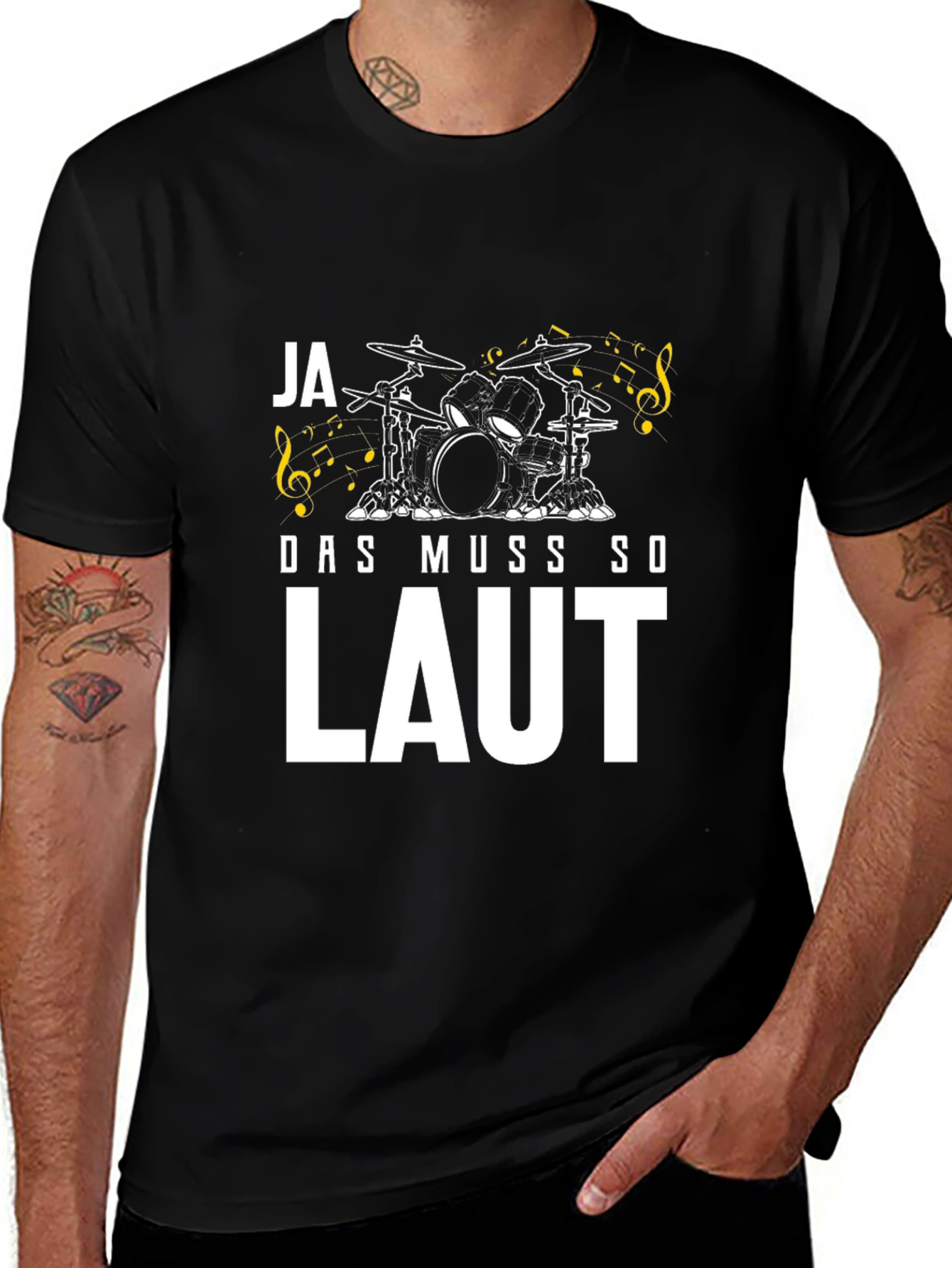 Ja Das Muss So Laut T-Shirt - Drummer Design