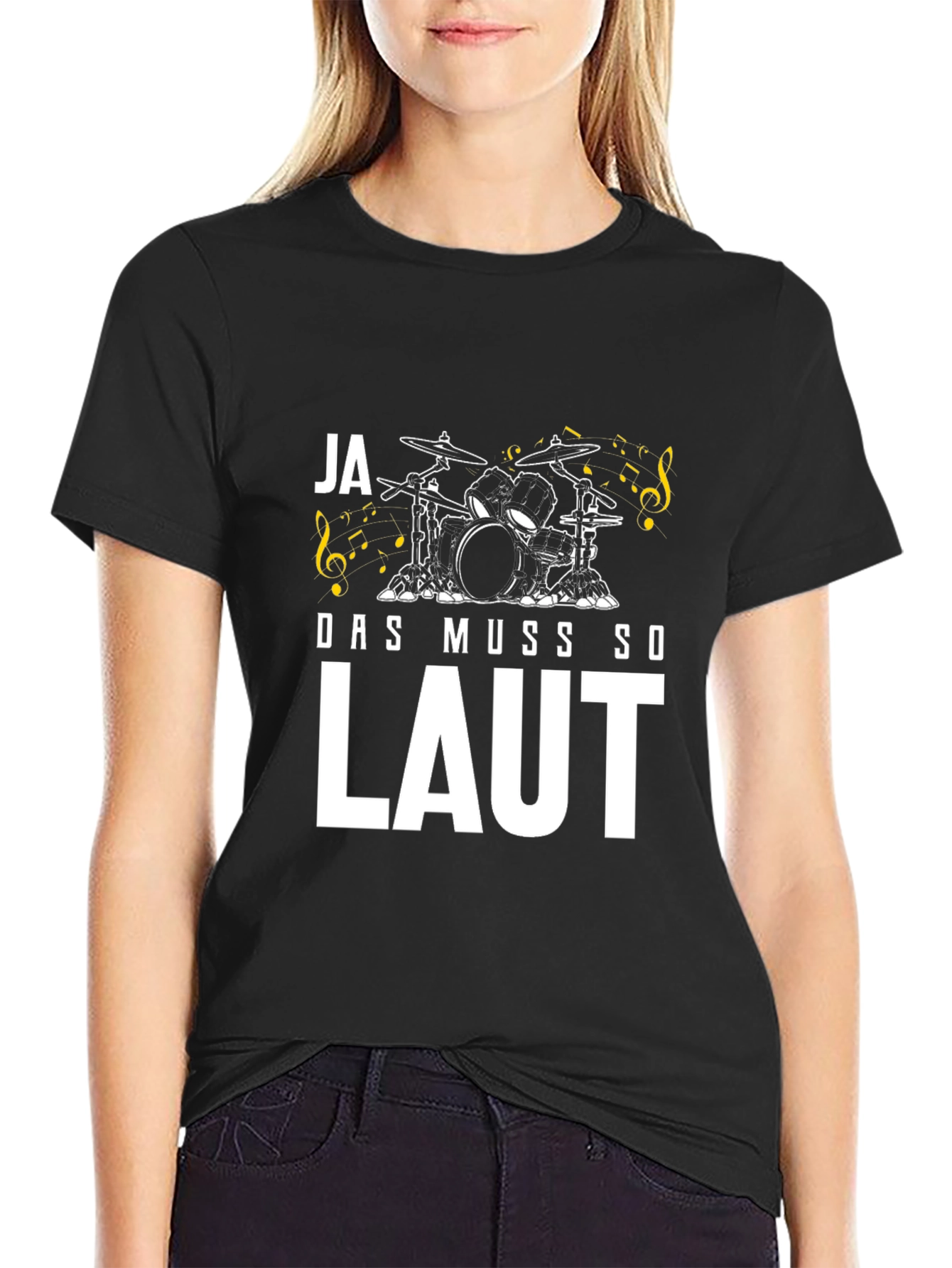 Ja Das Muss So Laut T-Shirt - Drummer Design