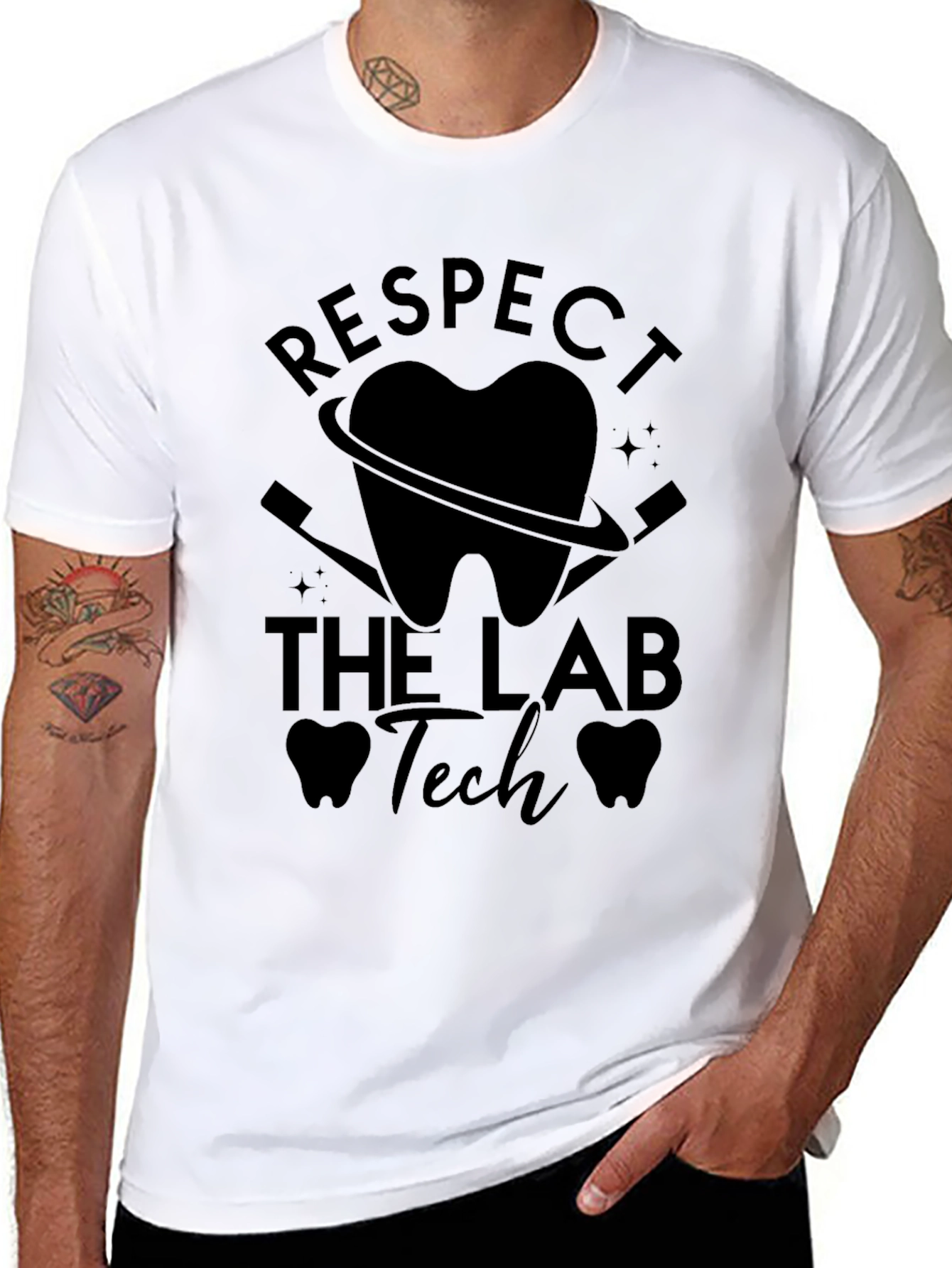 Respect the Lab Tech T-Shirt - Dental Assistant Tee