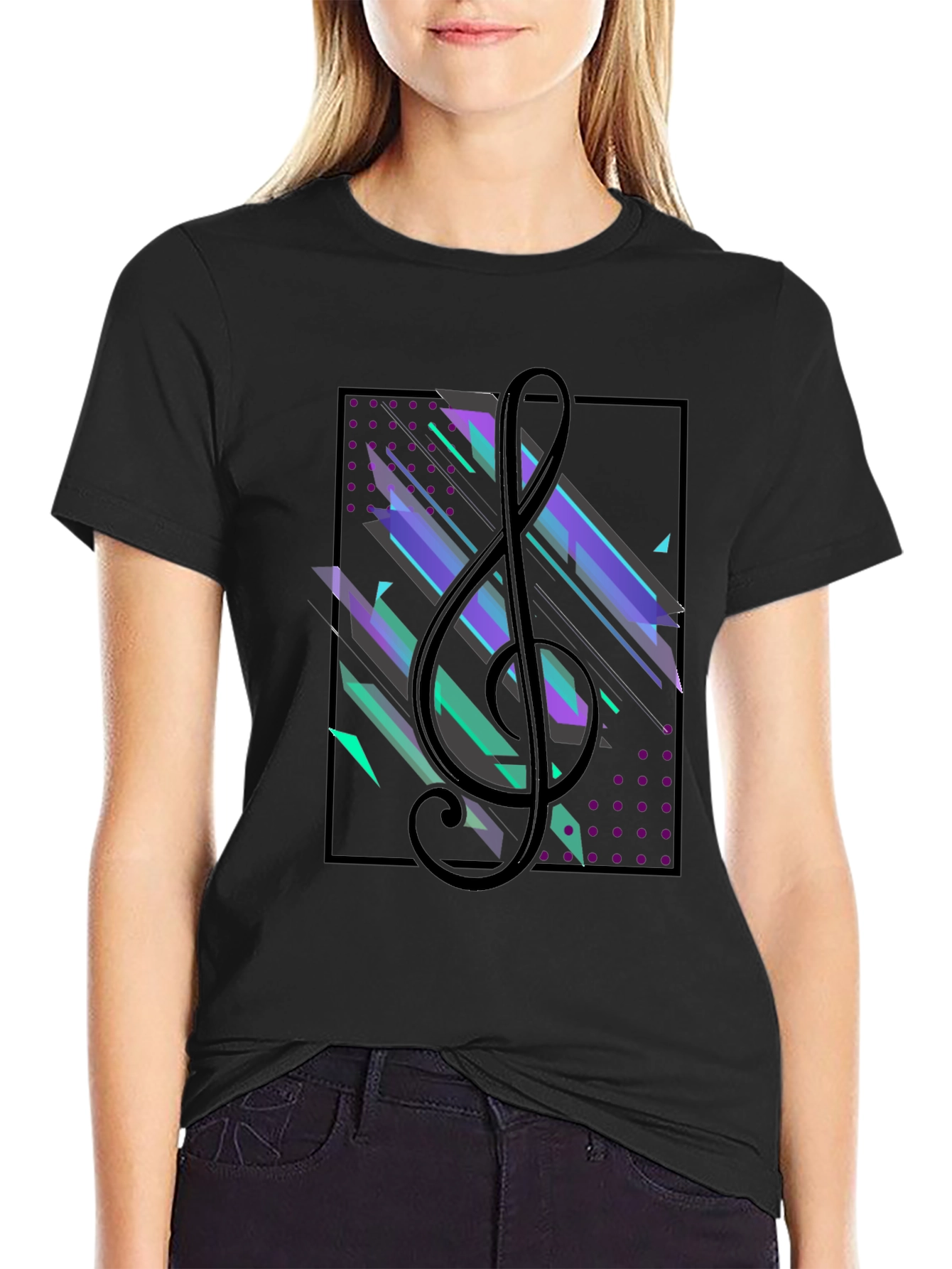 Abstract Music Treble Clef Graphic Tee