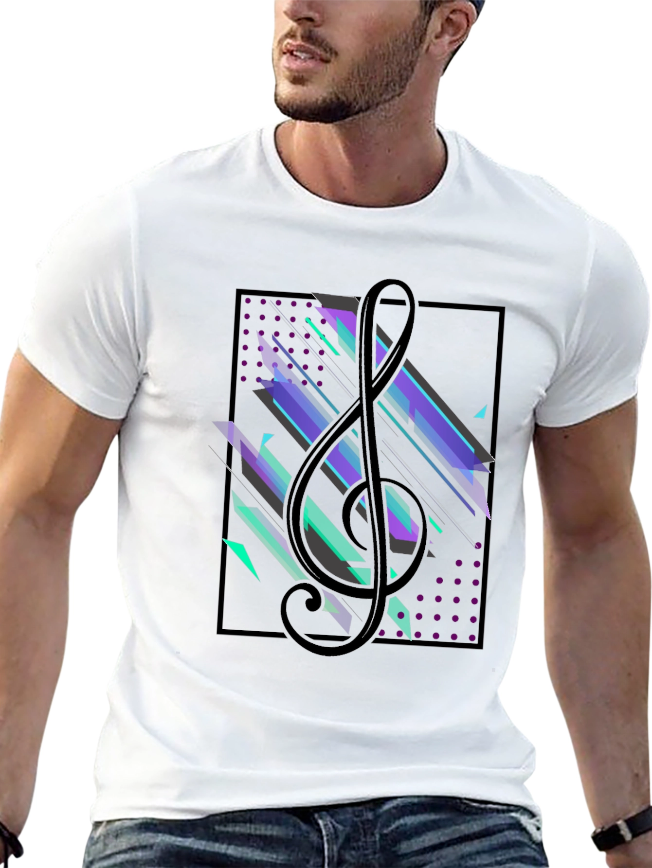 Abstract Music Treble Clef Graphic Tee