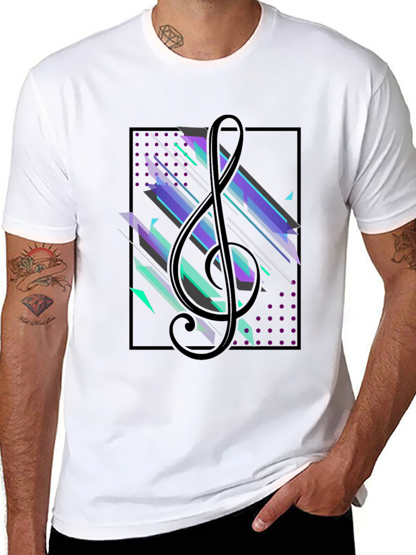 Abstract Music Treble Clef Graphic Tee