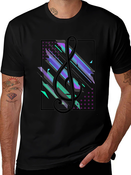 Abstract Music Treble Clef Graphic Tee