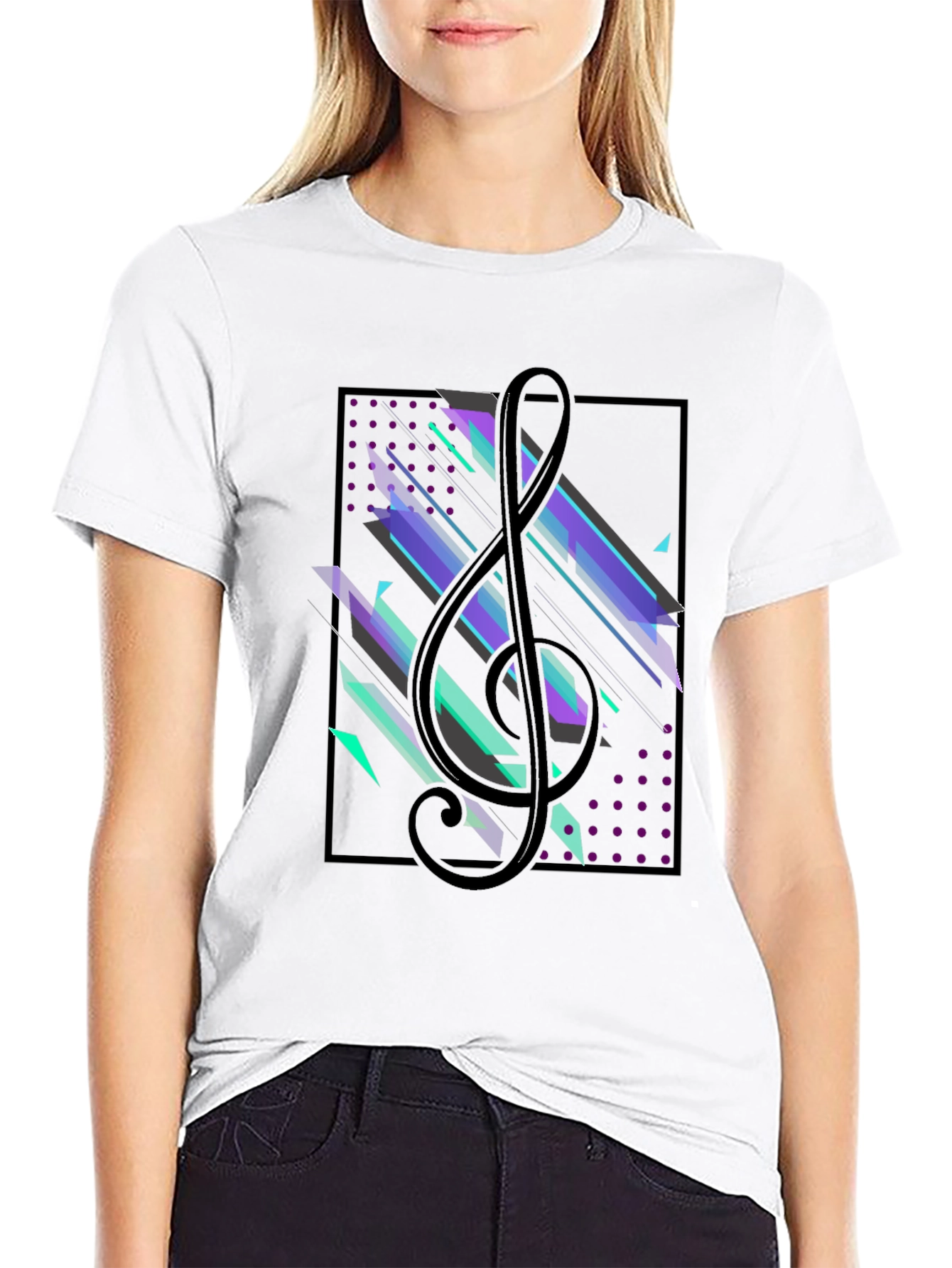 Abstract Music Treble Clef Graphic Tee