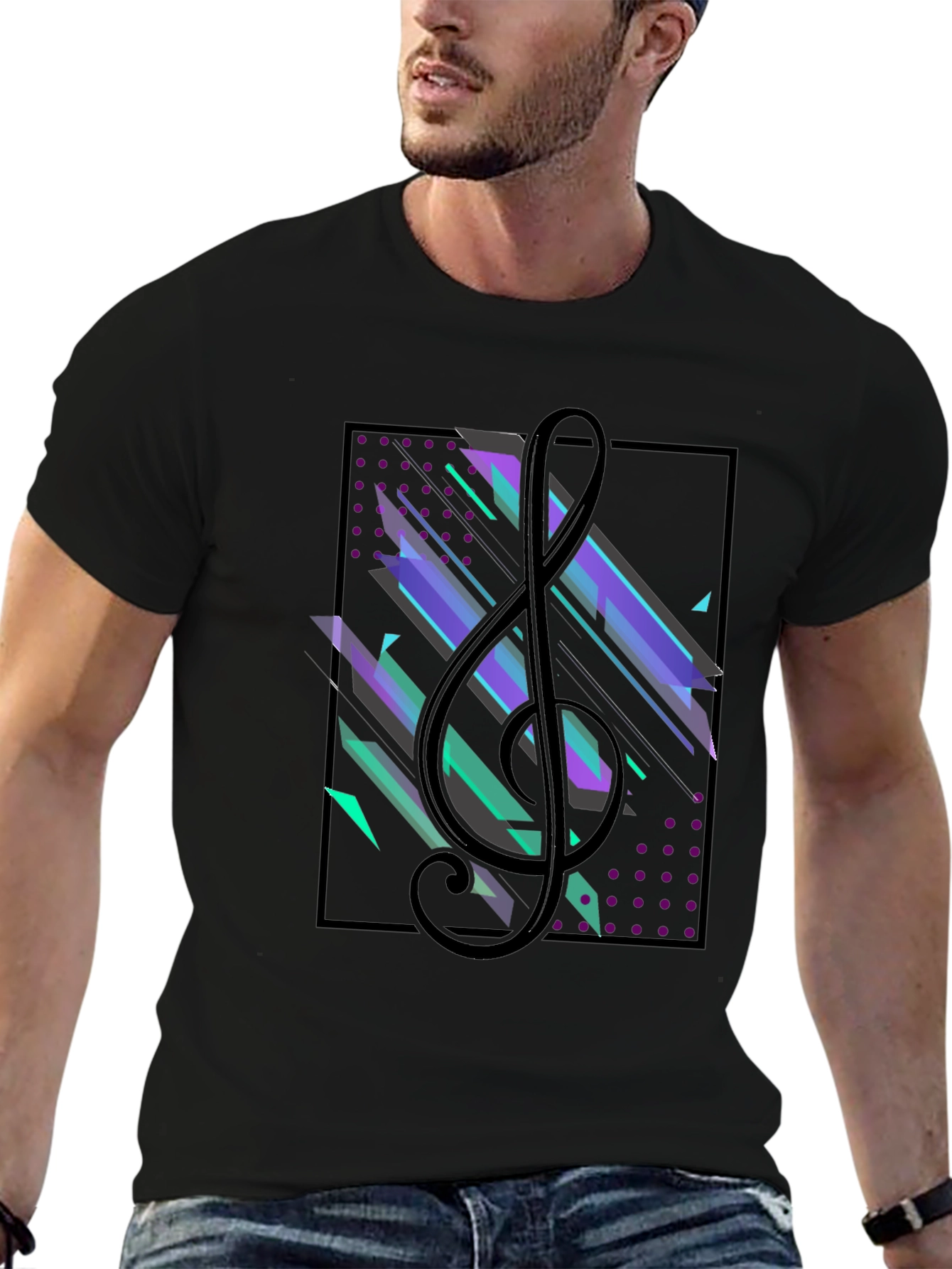 Abstract Music Treble Clef Graphic Tee
