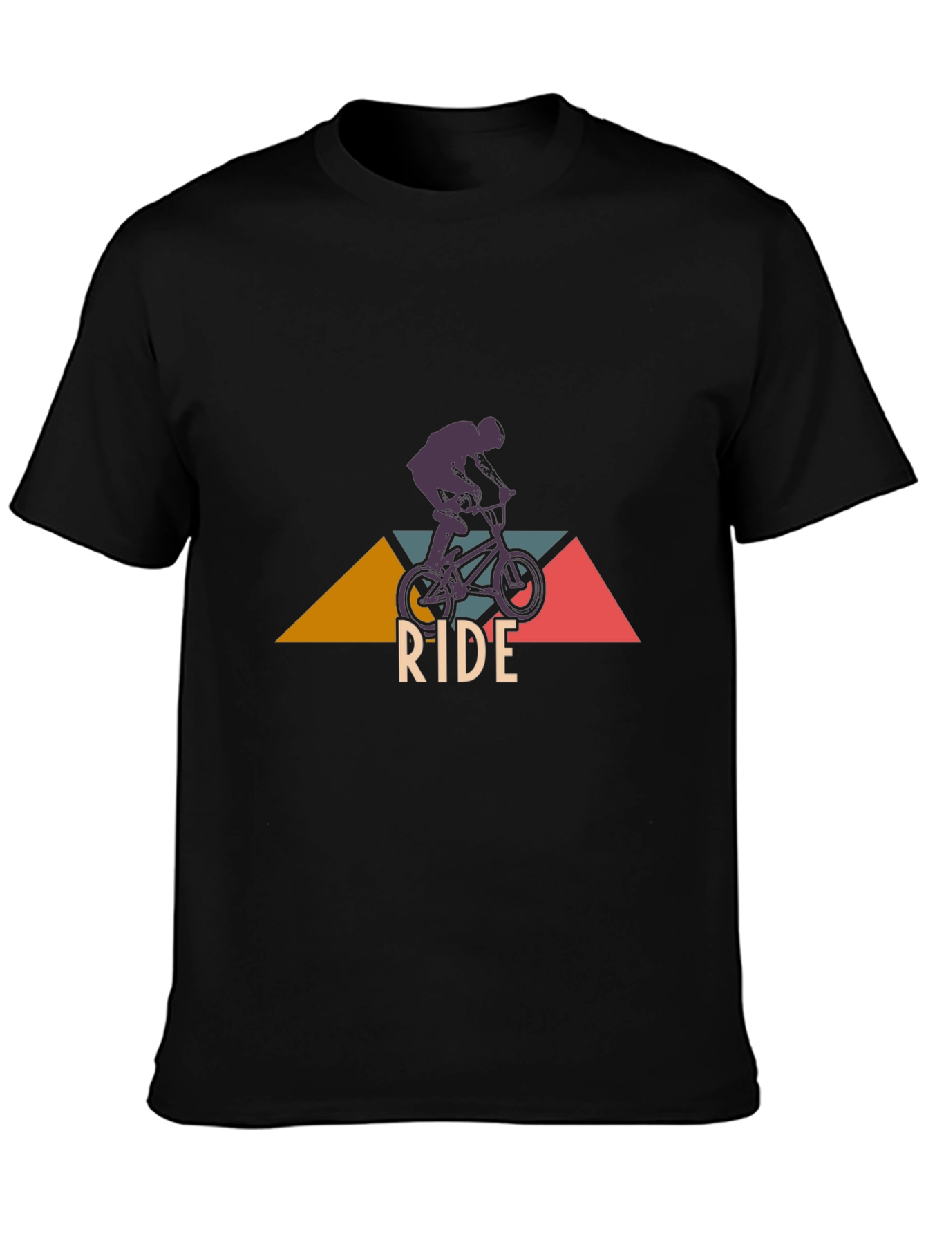 BMX Ride Graphic Tee - Black Cotton T-Shirt