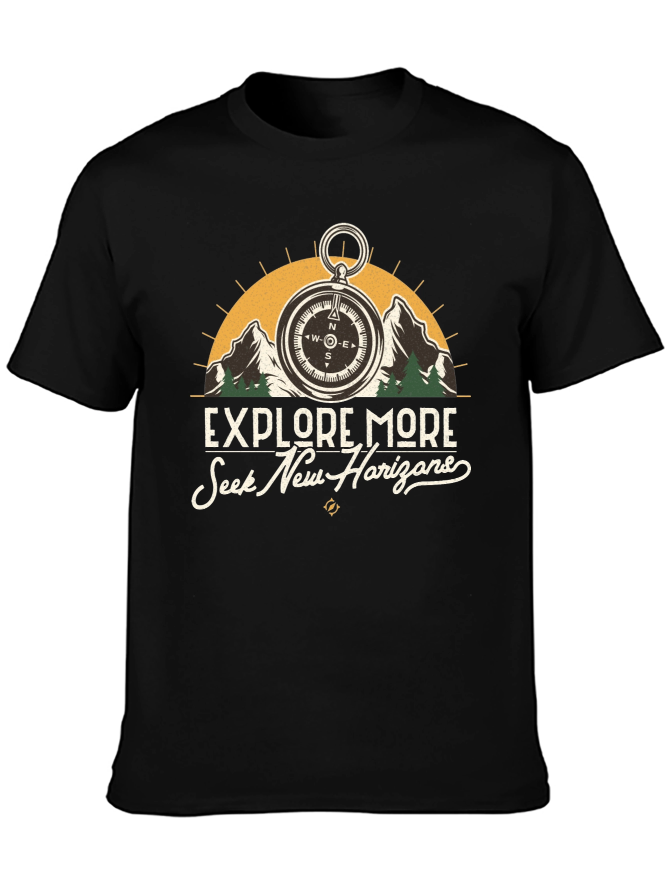 Explore More Black Graphic Tee