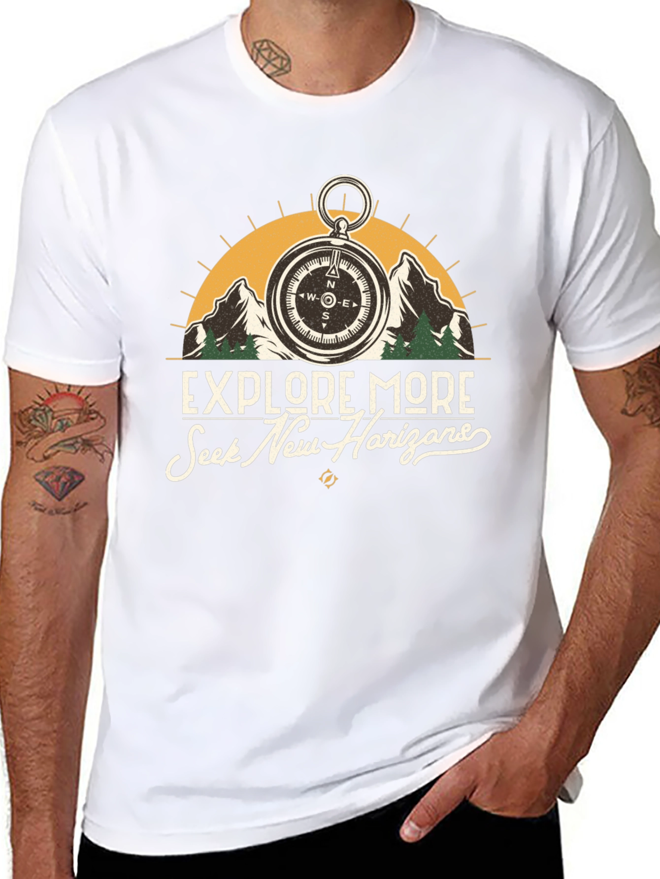 Explore More Black Graphic Tee
