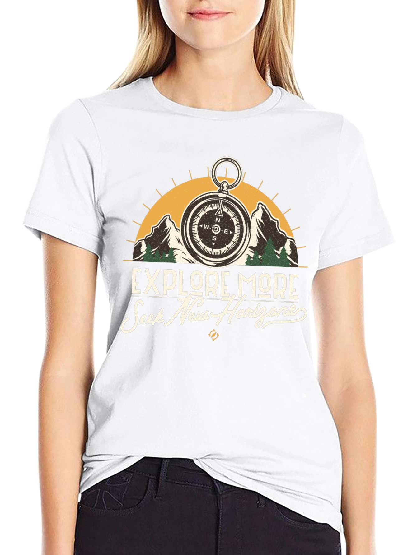 Explore More Black Graphic Tee