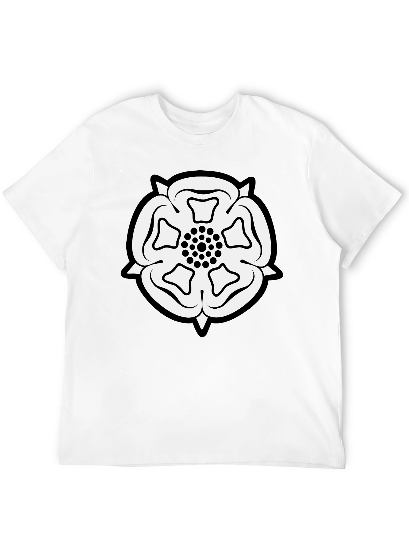 Yorkshire Rose Black T-Shirt - Classic England Emblem