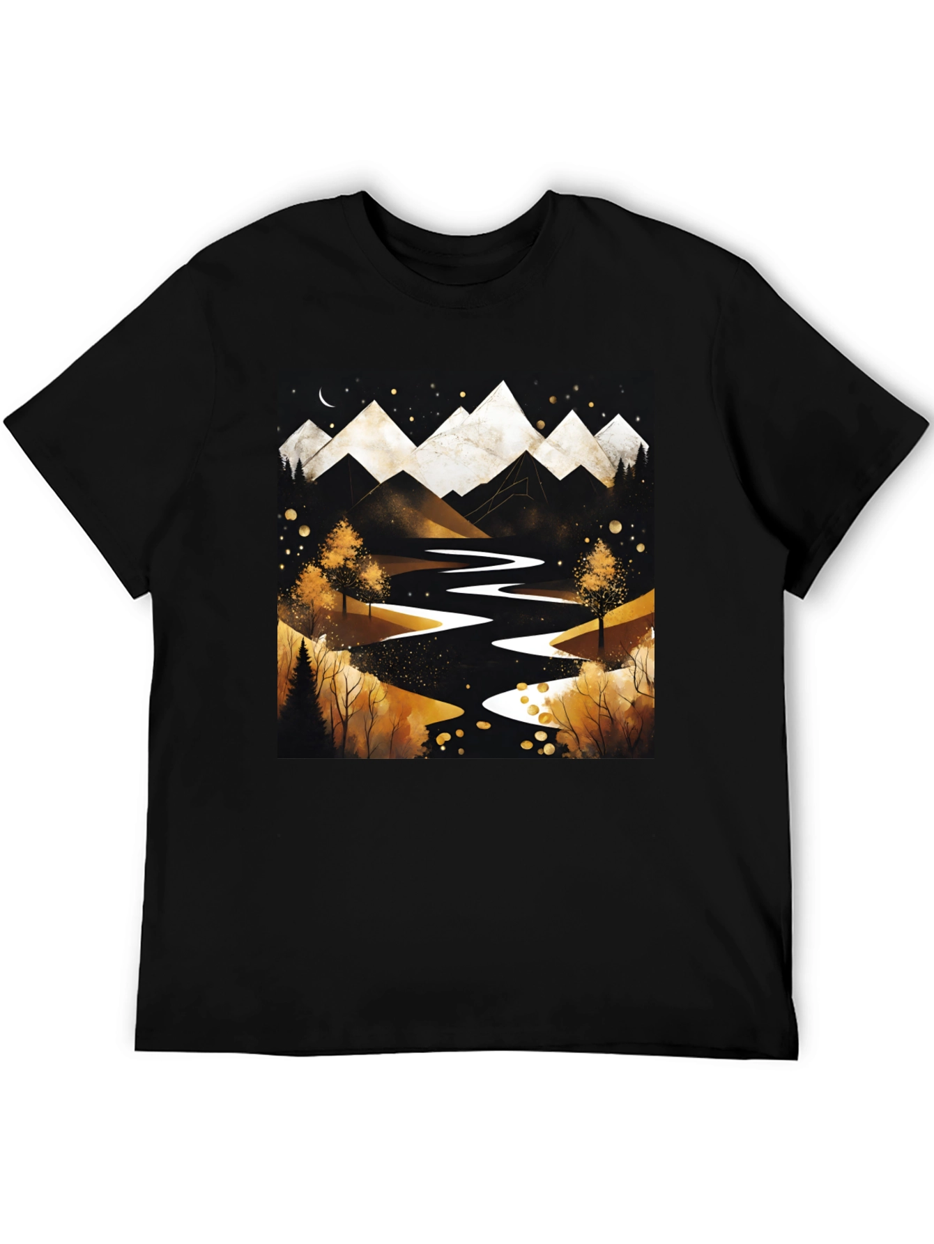 Mountain River Graphic Tee - Black