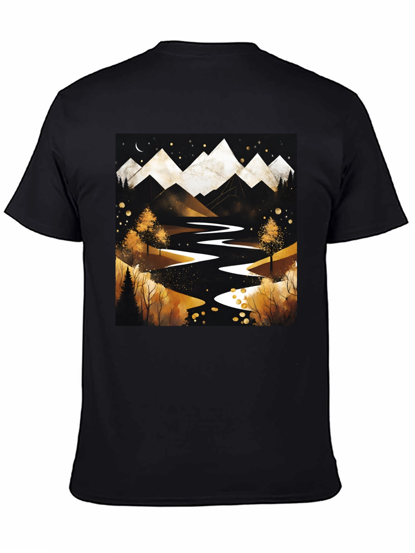 Mountain River Graphic Tee - Black