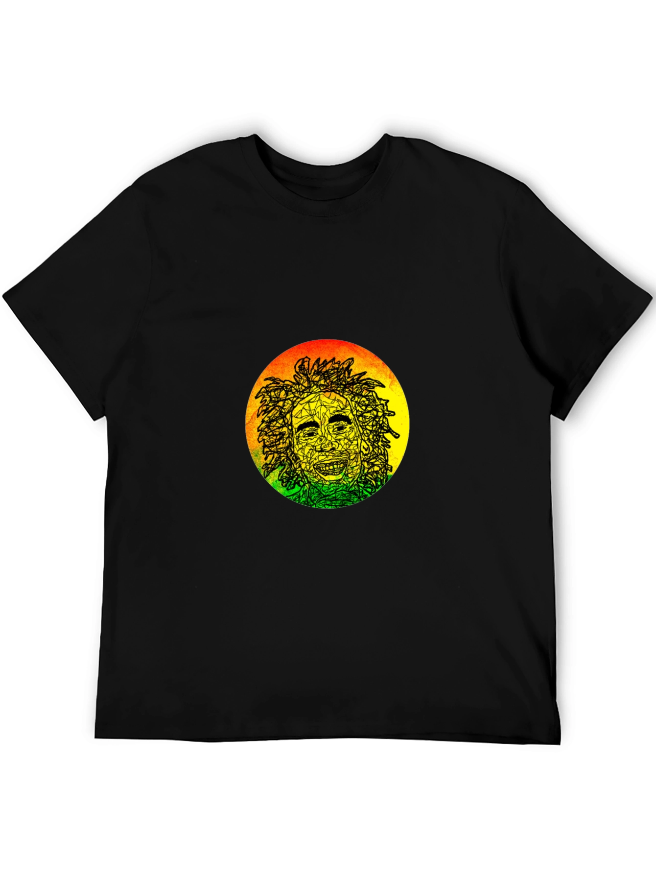 Rasta Man Graphic Black T-Shirt