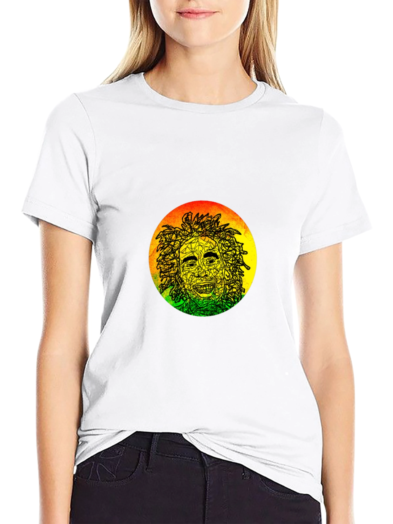 Rasta Man Graphic Black T-Shirt