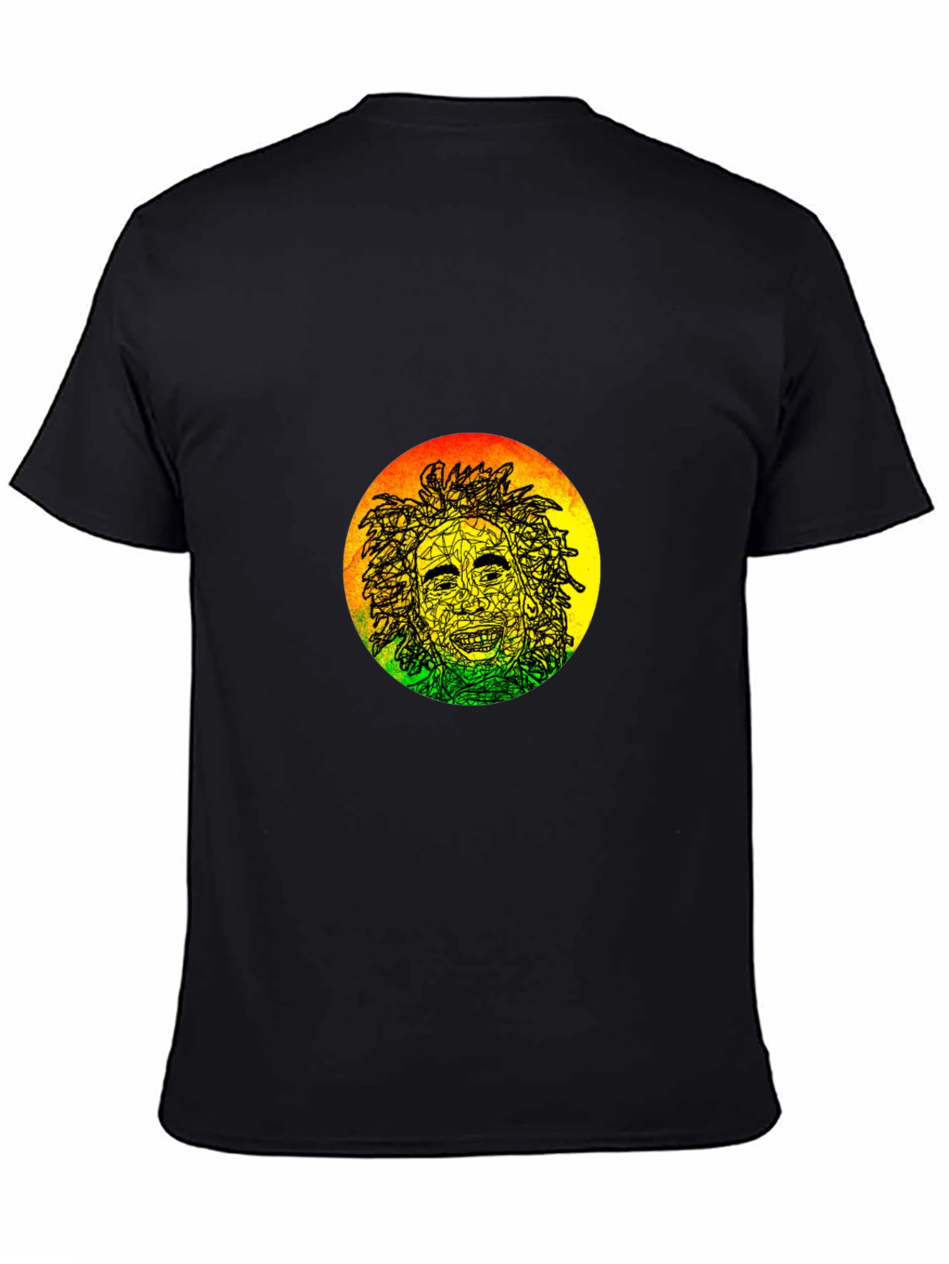 Rasta Man Graphic Black T-Shirt
