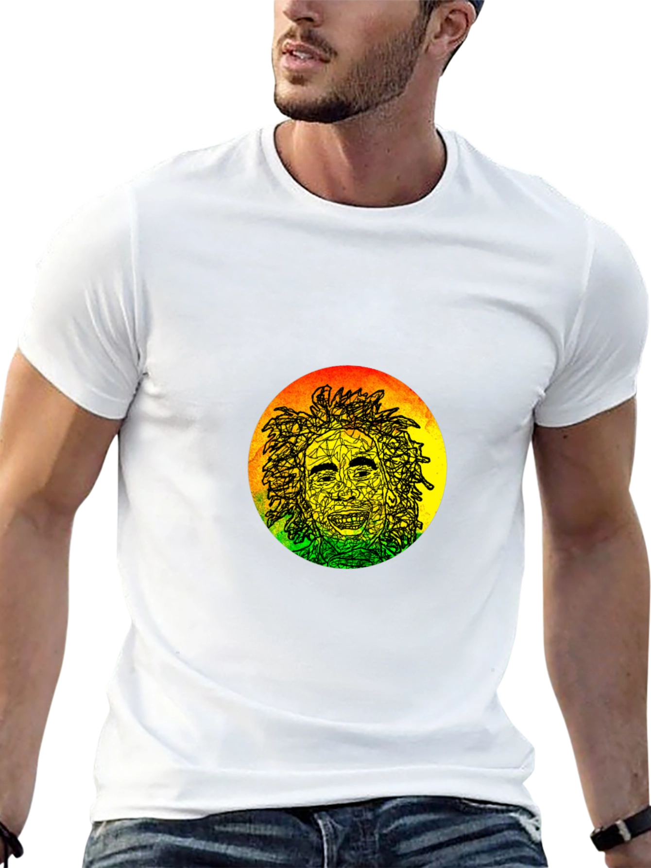 Rasta Man Graphic Black T-Shirt