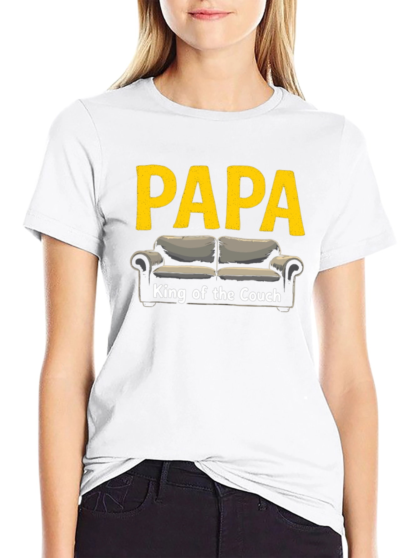 Papa King of the Couch Funny T-Shirt