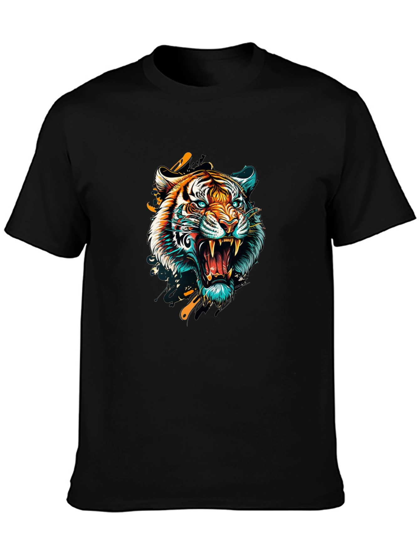 Roaring Tiger Graphic Tee - Stylish Mens Black T-Shirt