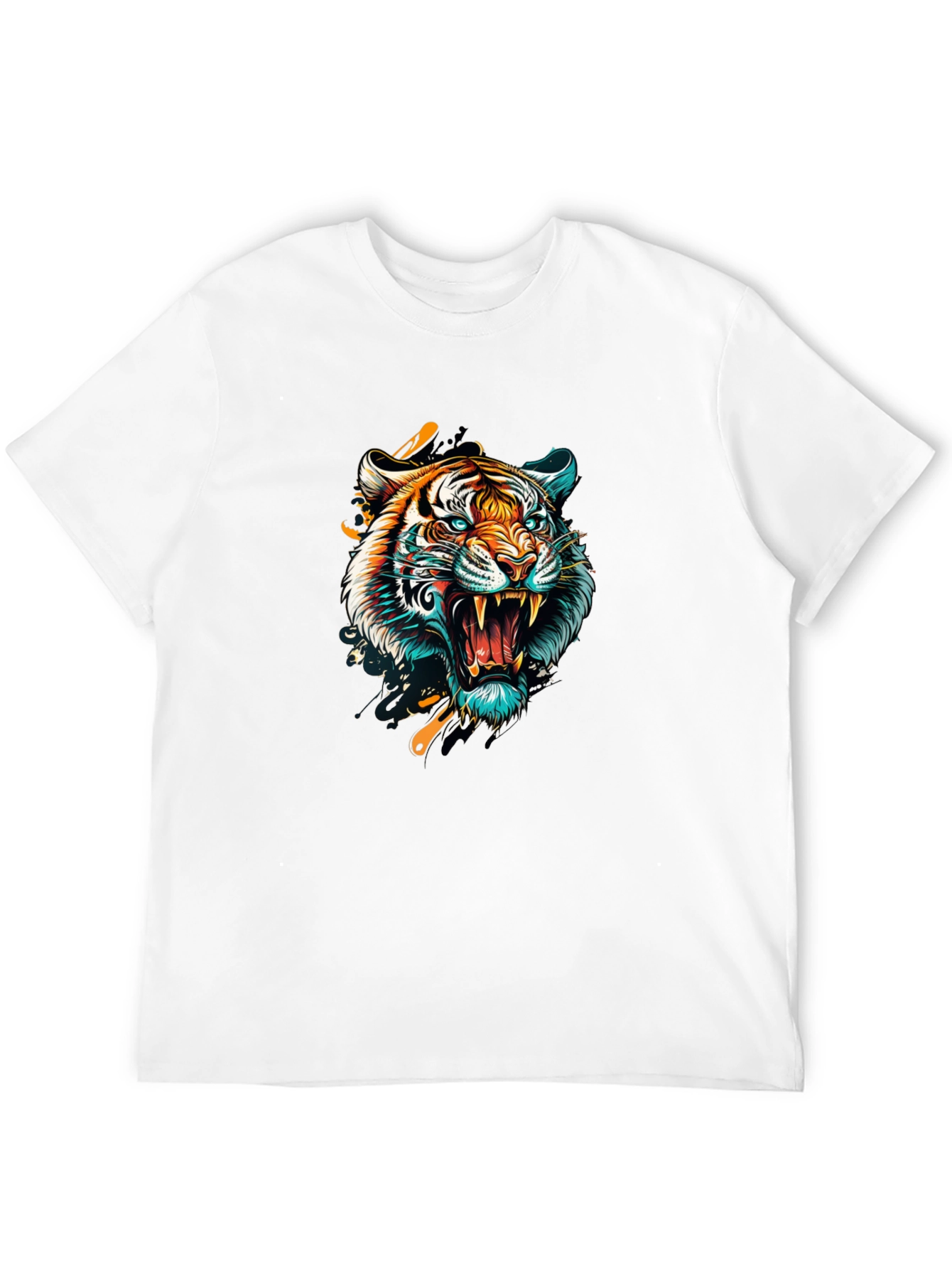Roaring Tiger Graphic Tee - Stylish Mens Black T-Shirt