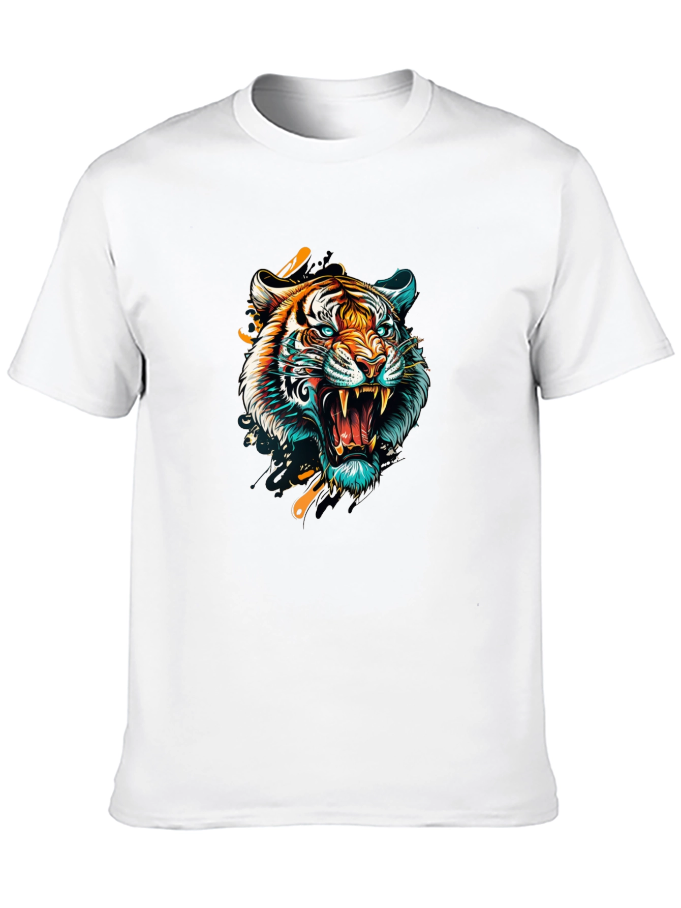 Roaring Tiger Graphic Tee - Stylish Mens Black T-Shirt