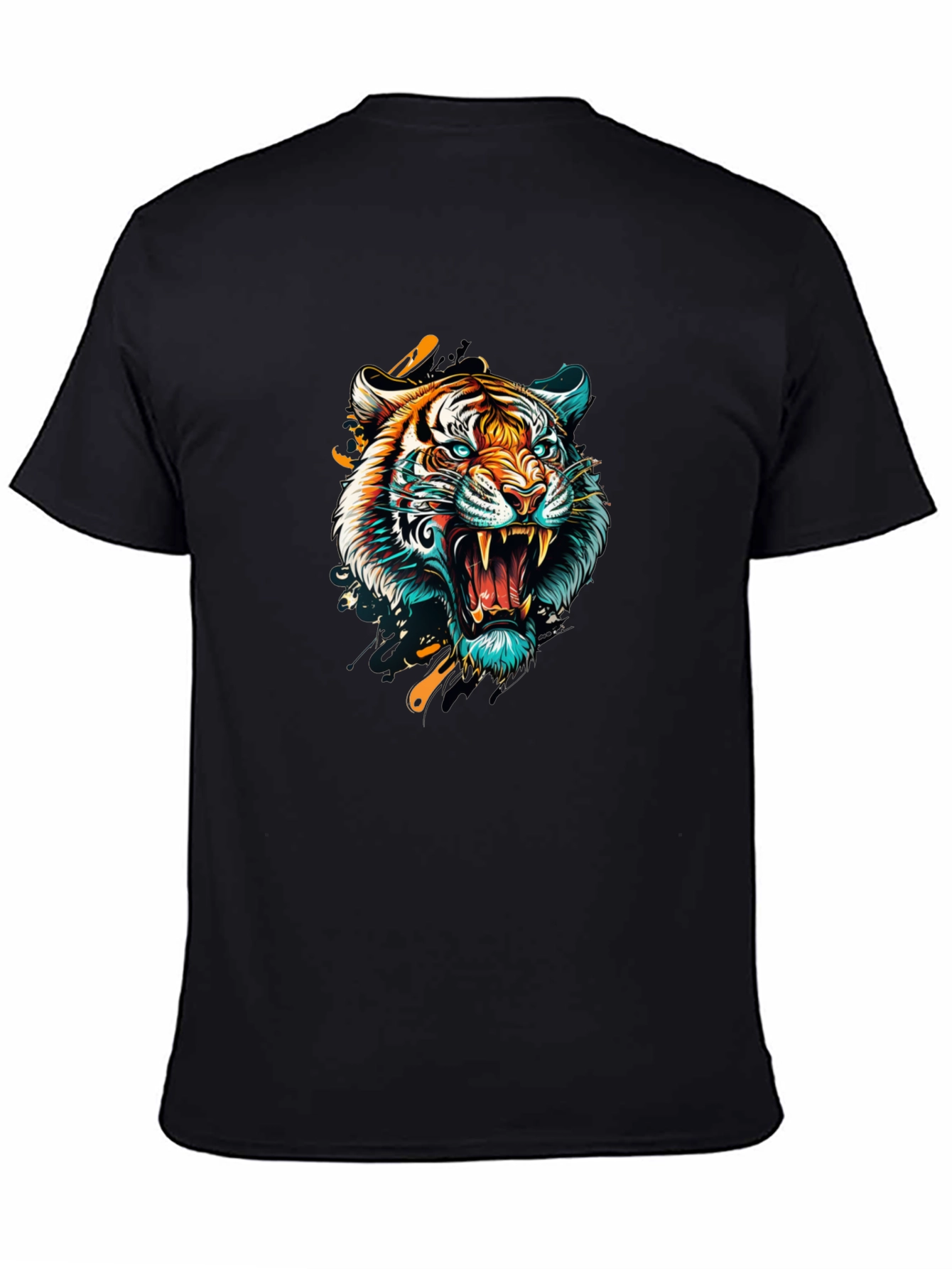 Roaring Tiger Graphic Tee - Stylish Mens Black T-Shirt