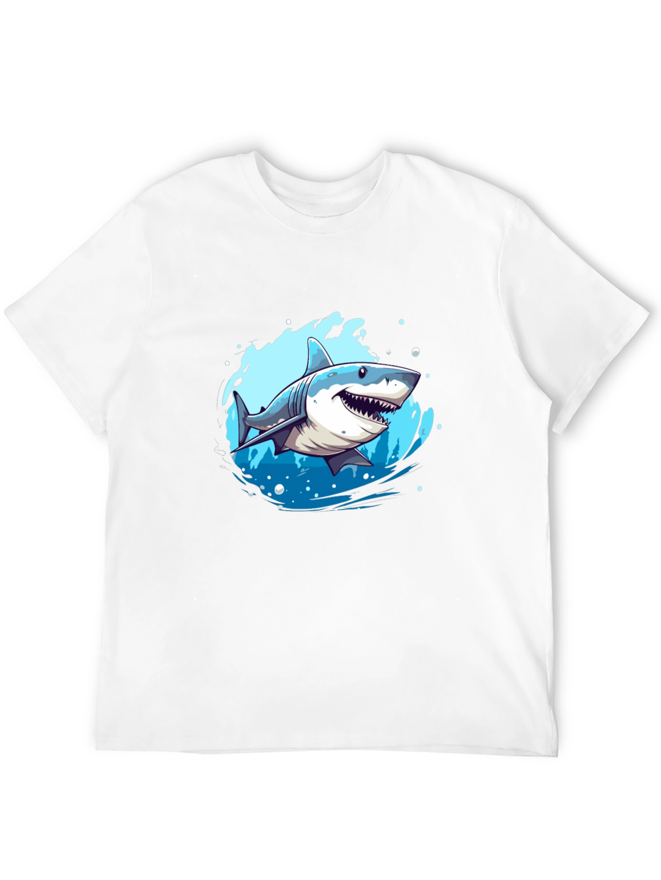 Shark Graphic Print Black T-Shirt