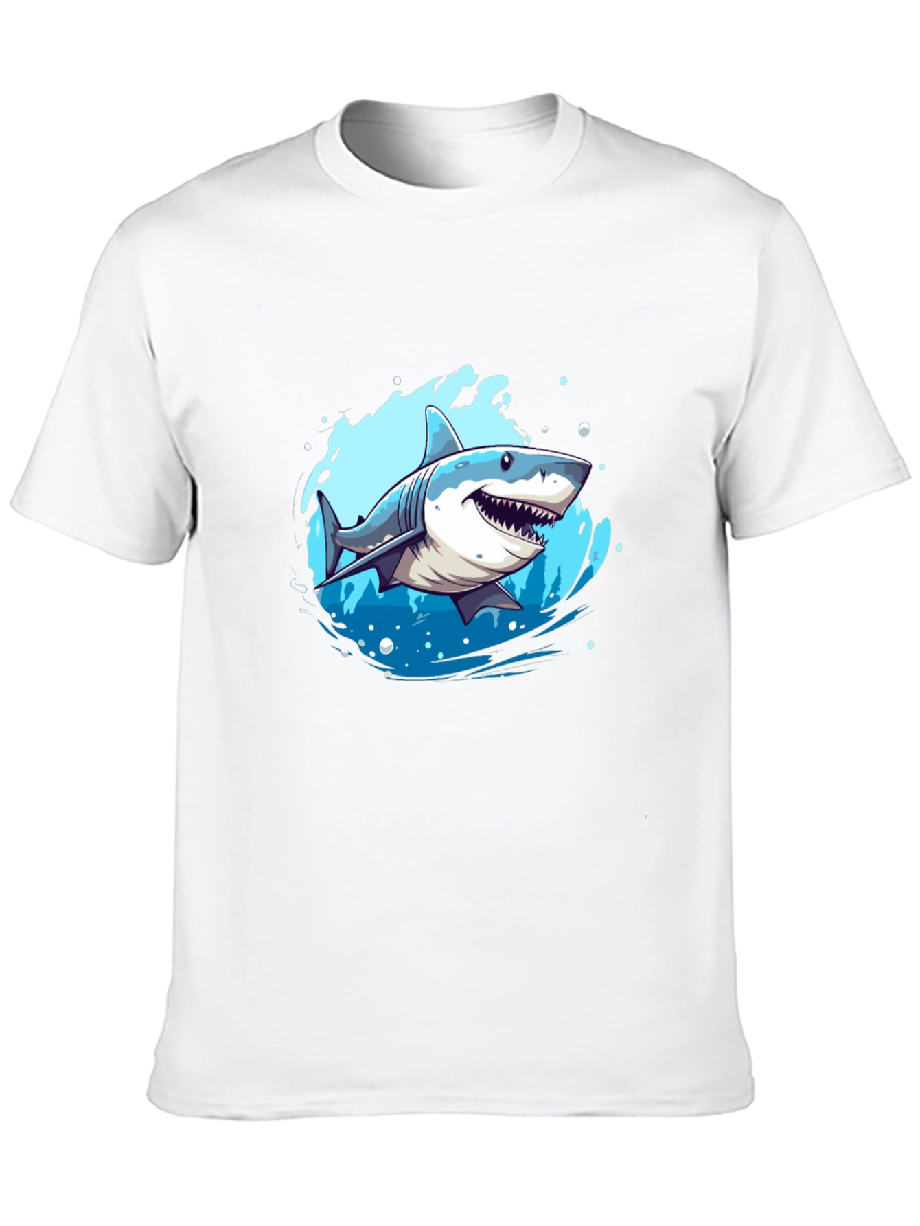 Shark Graphic Print Black T-Shirt
