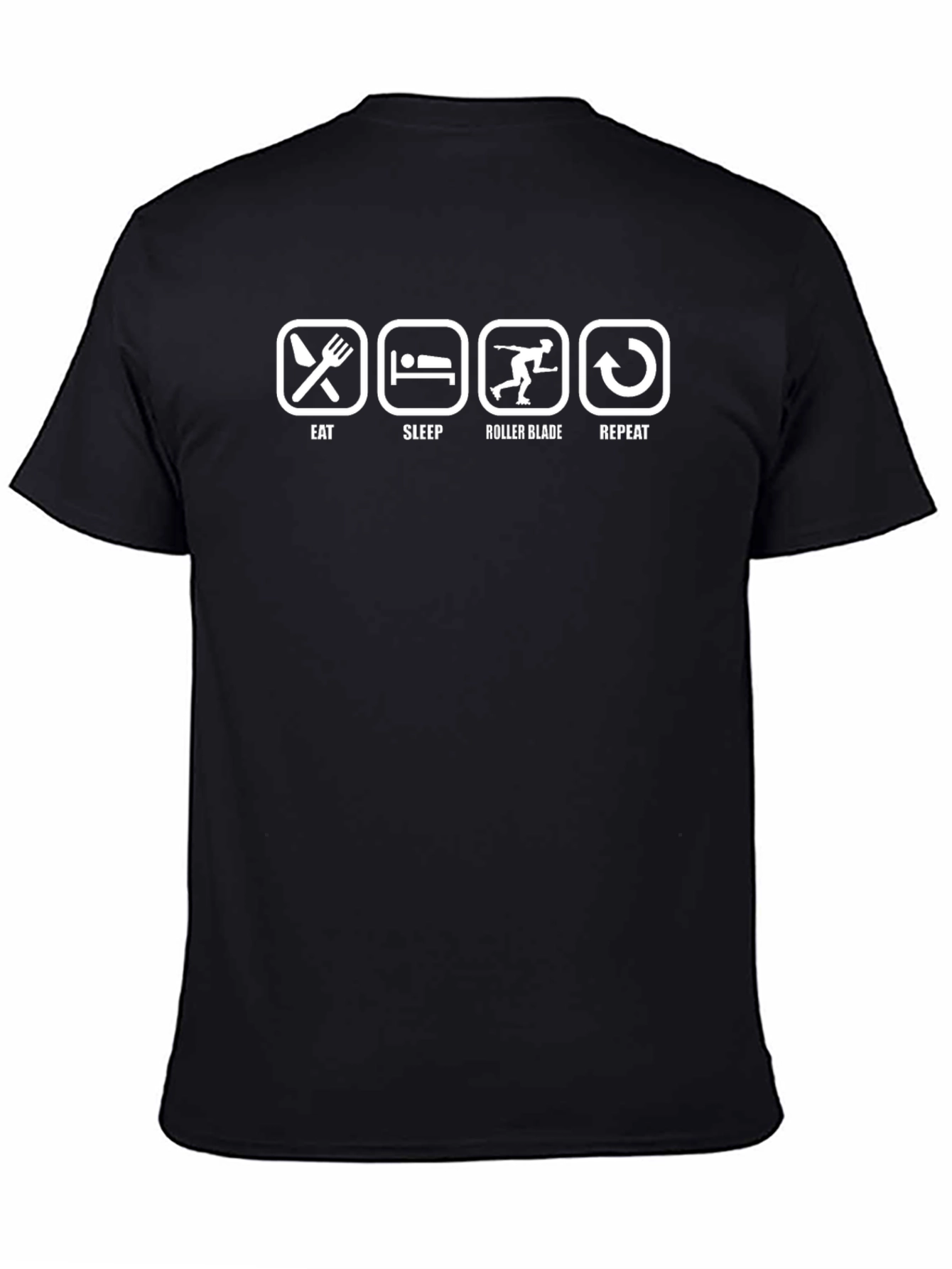 Eat Sleep Rollerblade Repeat Black T-Shirt