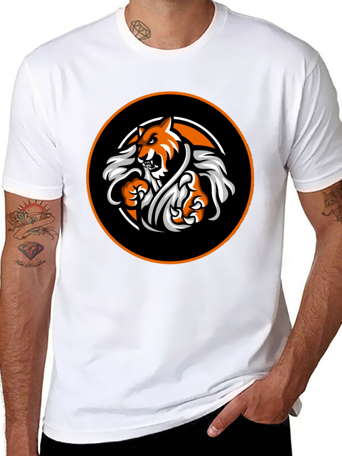 Tiger Graphic T-Shirt - Mens Black Tee