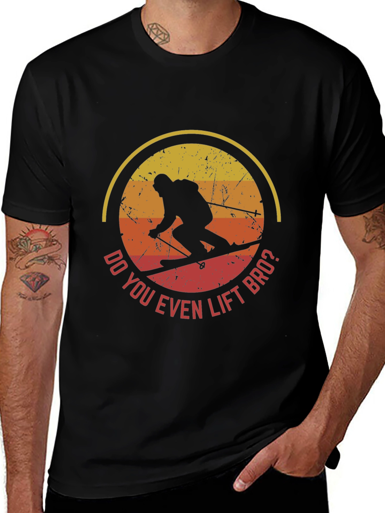 Do You Even Lift Bro? Skiing T-Shirt