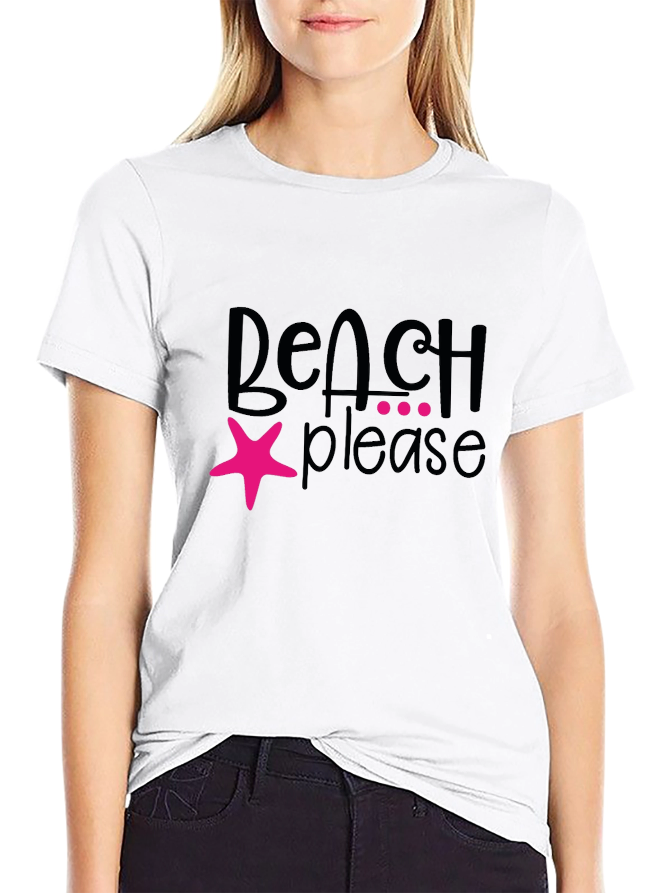Beach Please Graphic T-Shirt - Black