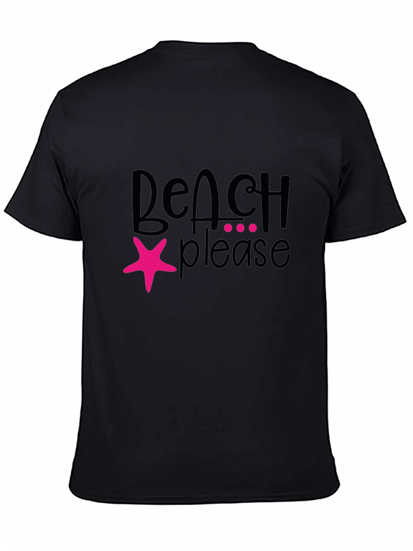 Beach Please Graphic T-Shirt - Black