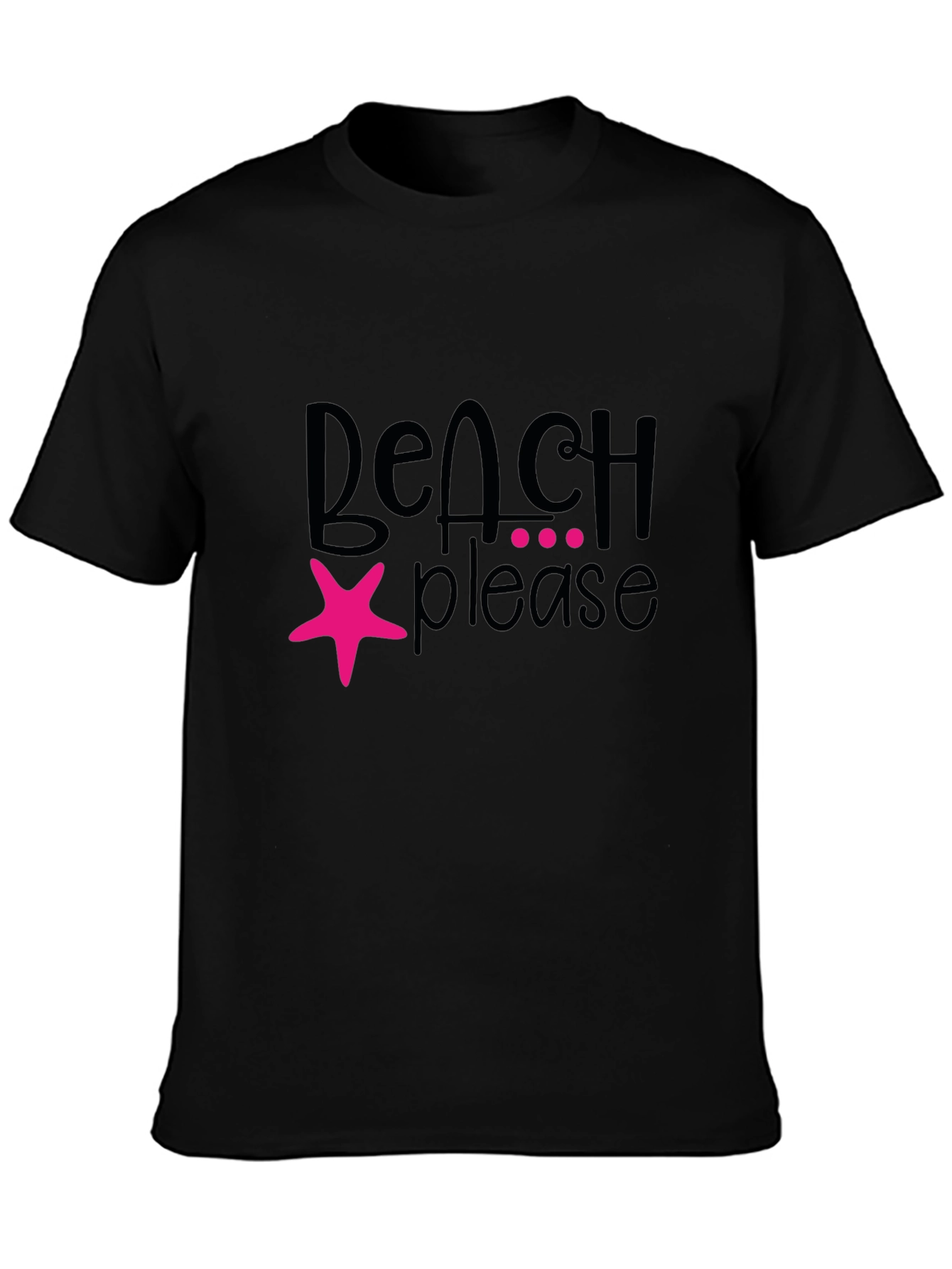 Beach Please Graphic T-Shirt - Black
