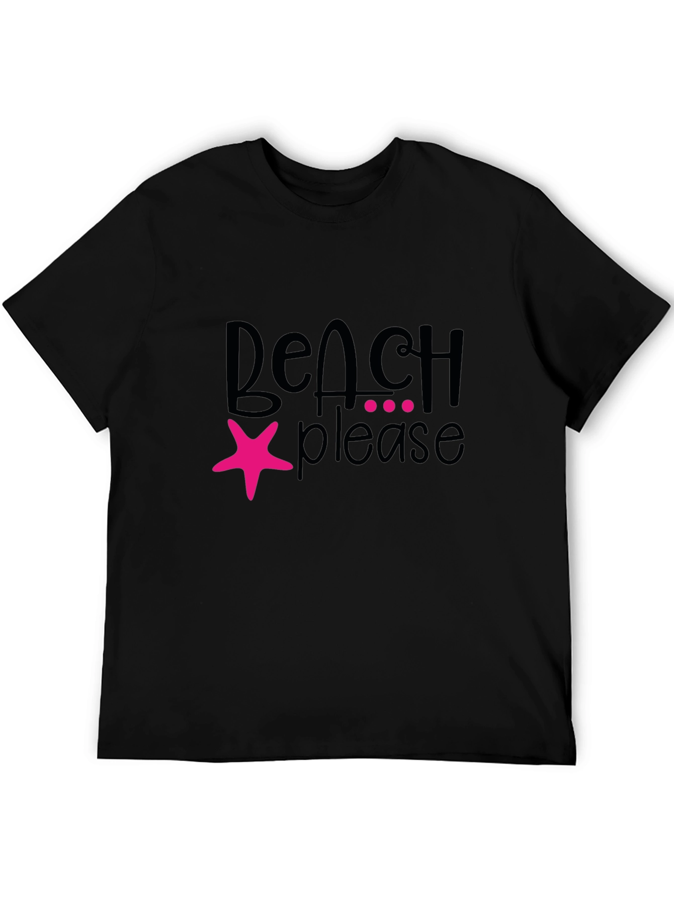 Beach Please Graphic T-Shirt - Black