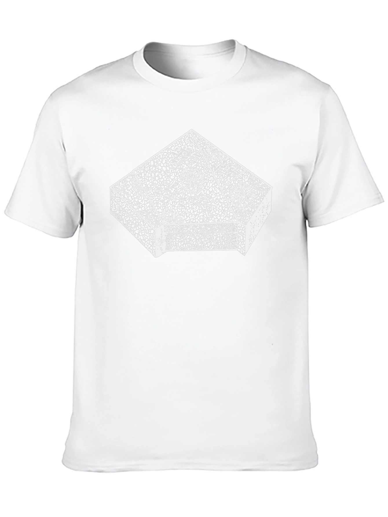 Geometric Floral Print Black T-Shirt