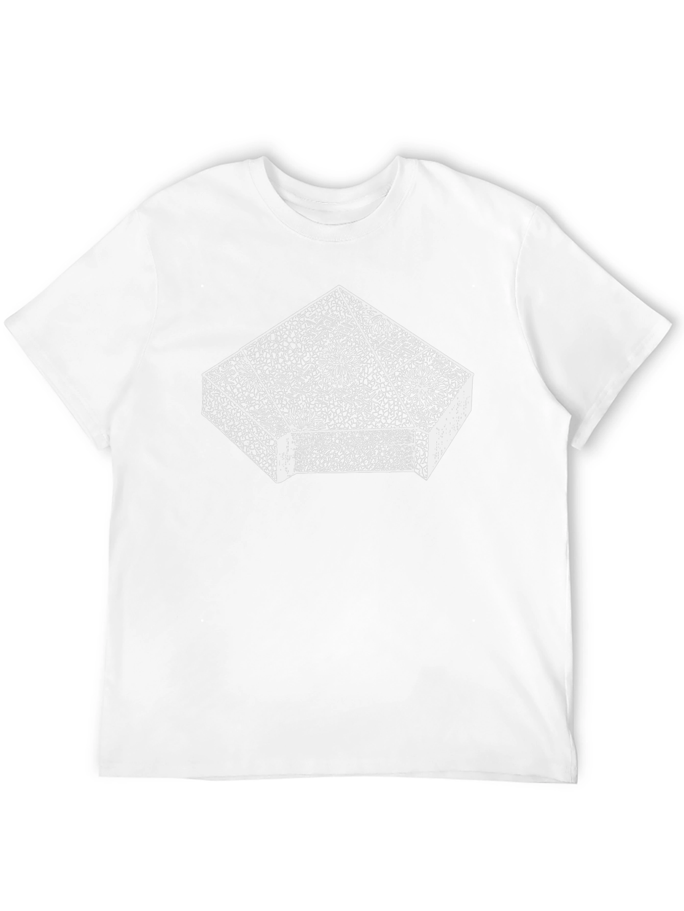 Geometric Floral Print Black T-Shirt
